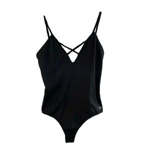 Forever 21 Black Strappy Bodysuit